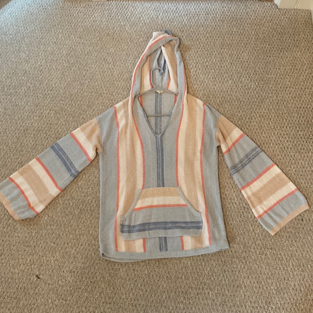 Hem & Thread scoop neck sweater with hood